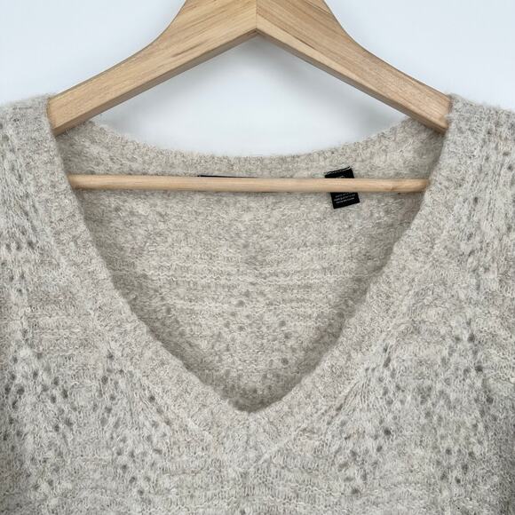 Scotch & Soda Maison Scotch V-Neck Sweater Alpaca Mohair Wool Blend Open Knit - Picture 8 of 13